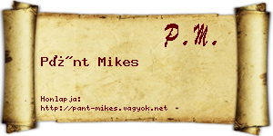 Pánt Mikes névjegykártya